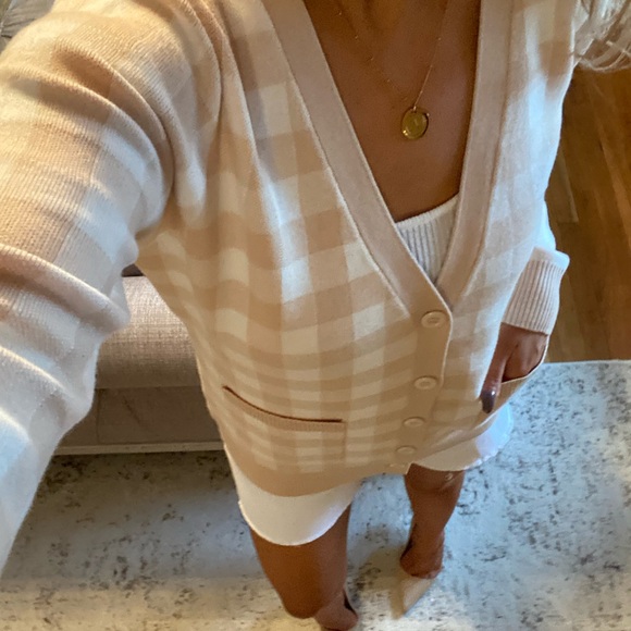 New Color ♥️Gingham pocket cardi sweater - Picture 12 of 13